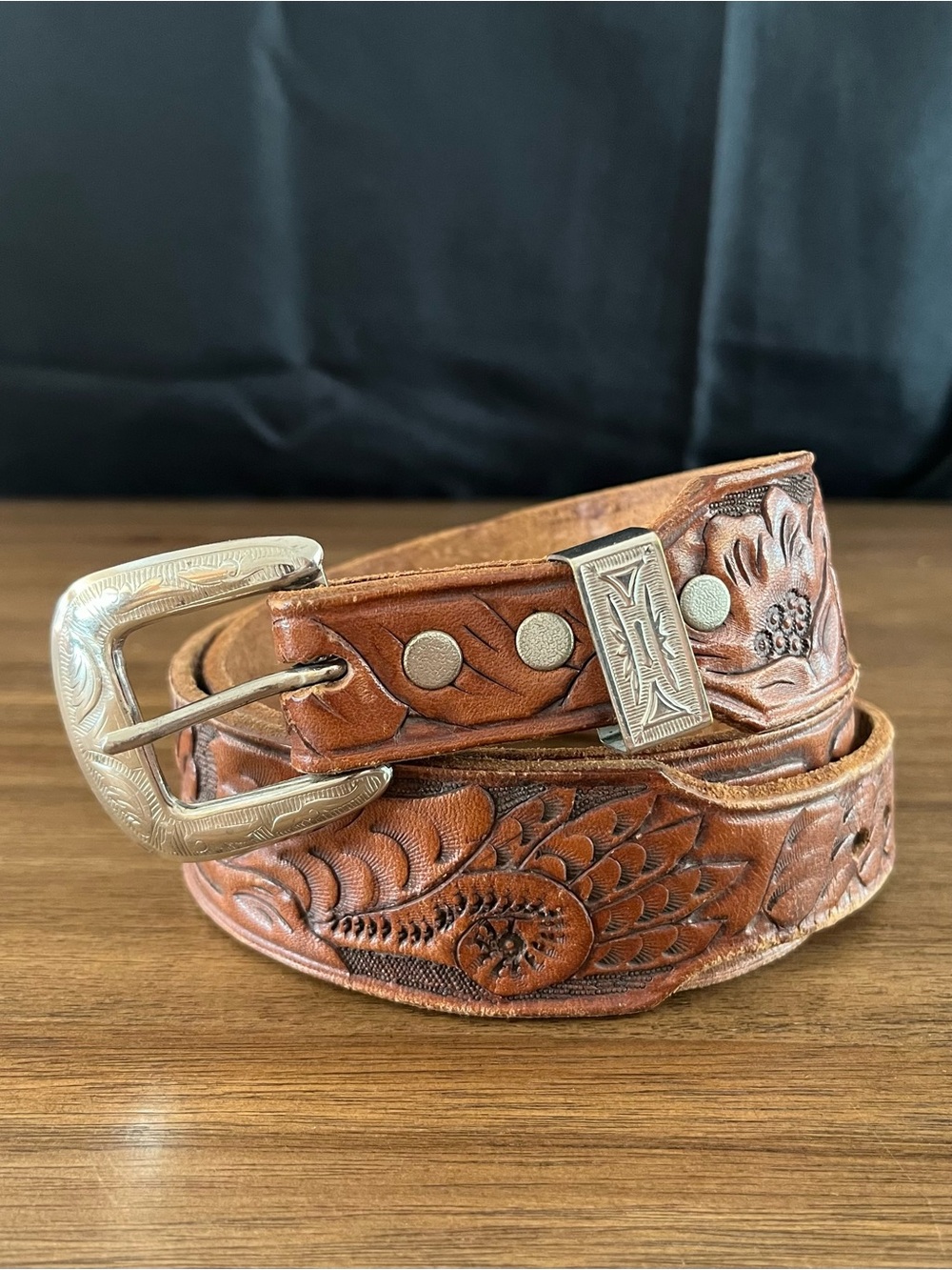 Handtooled Leather Belt